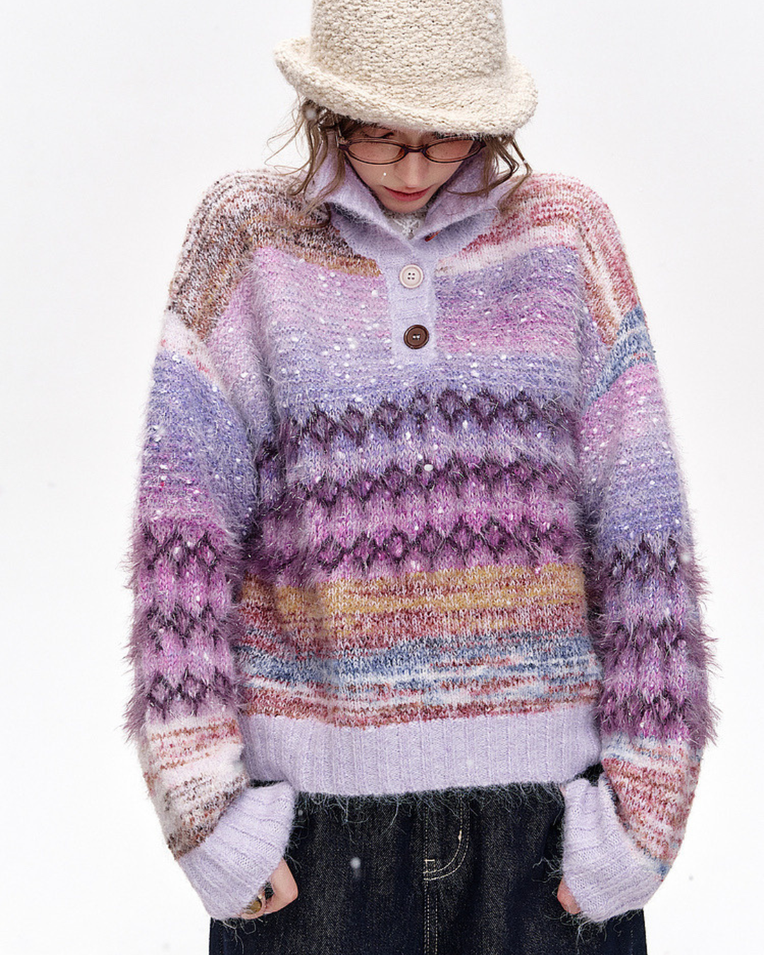 0 lapel sweater
