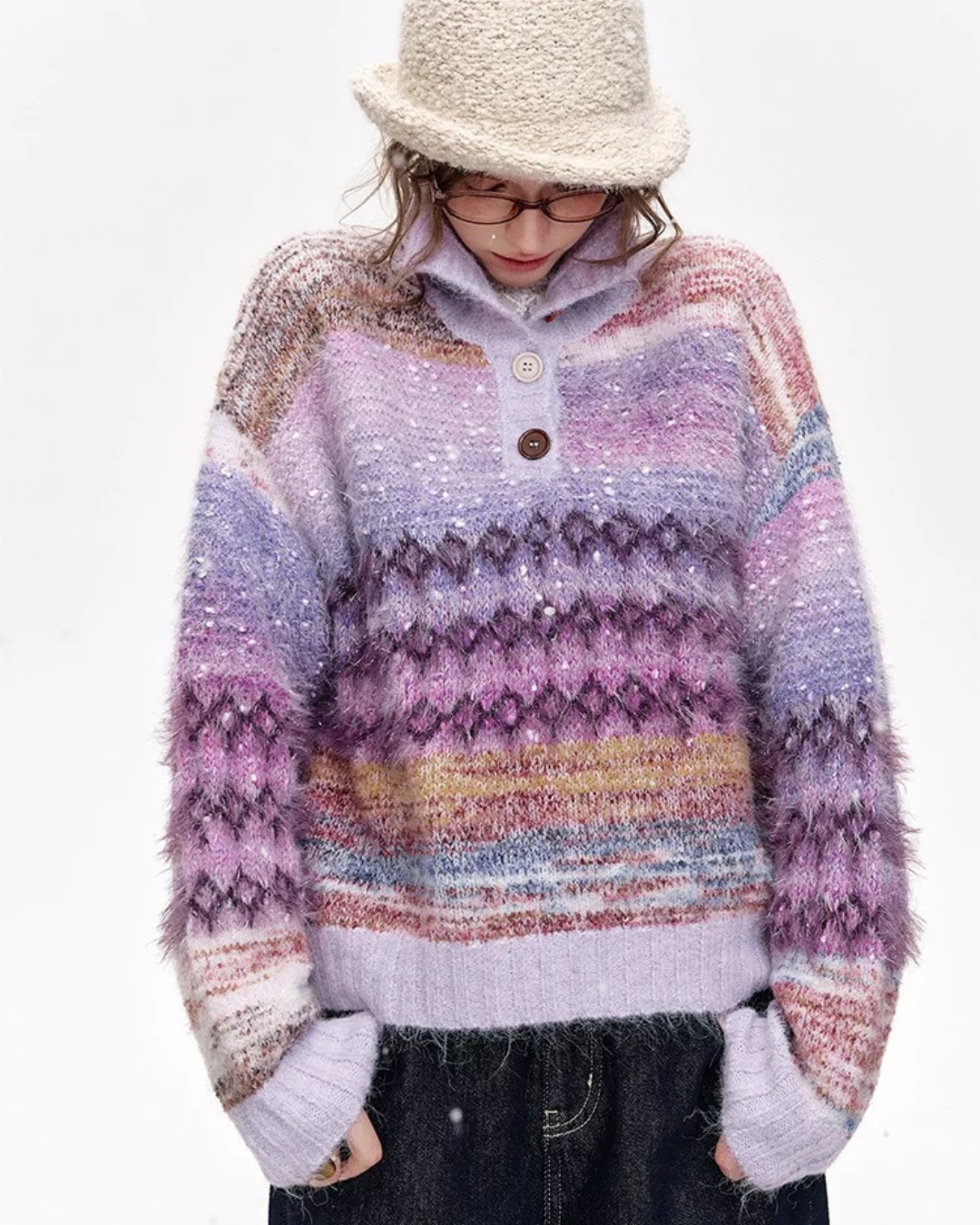 0 lapel sweater