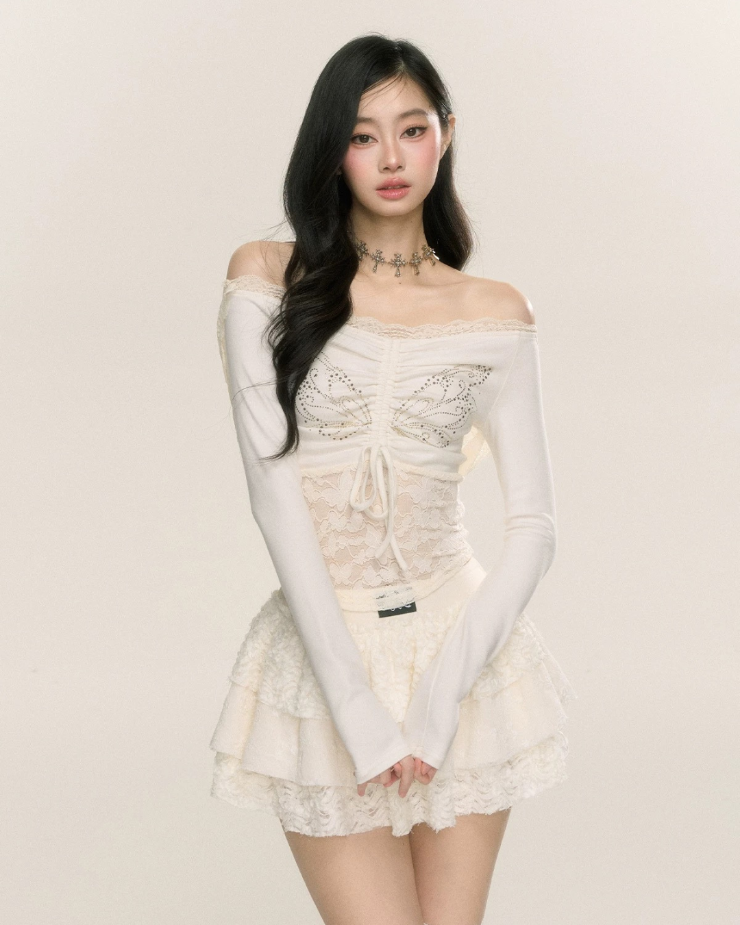 02 lace shoulder tops