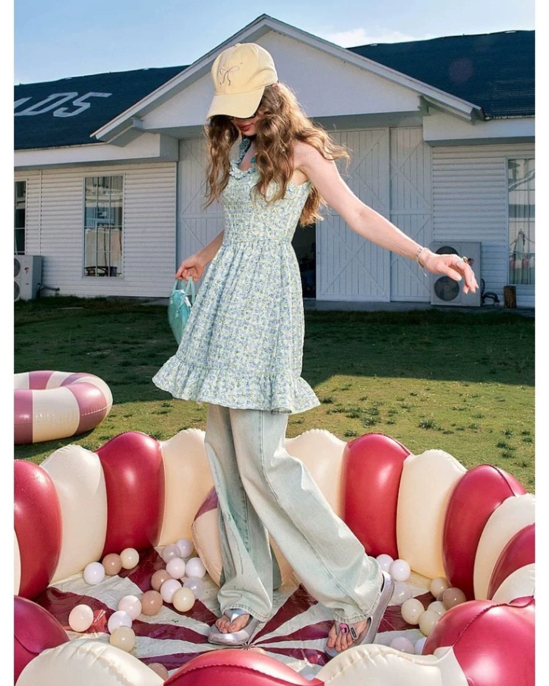 0 frill flower dress