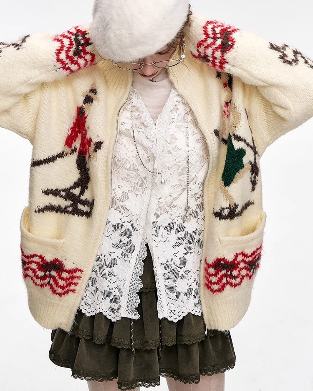 0 lace cardigan