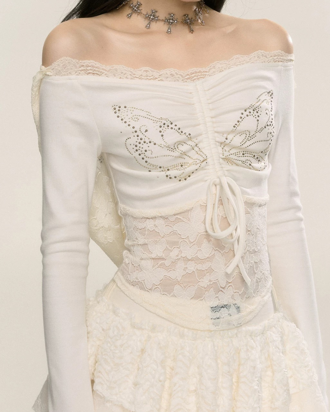 02 lace shoulder tops