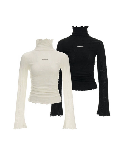 0 high neck long T