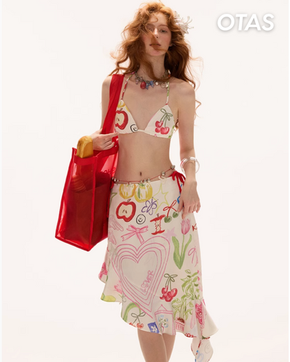 0 colorful Bikini and skirt swimwear