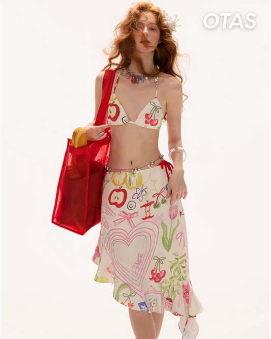 0 colorful Bikini and skirt swimwear