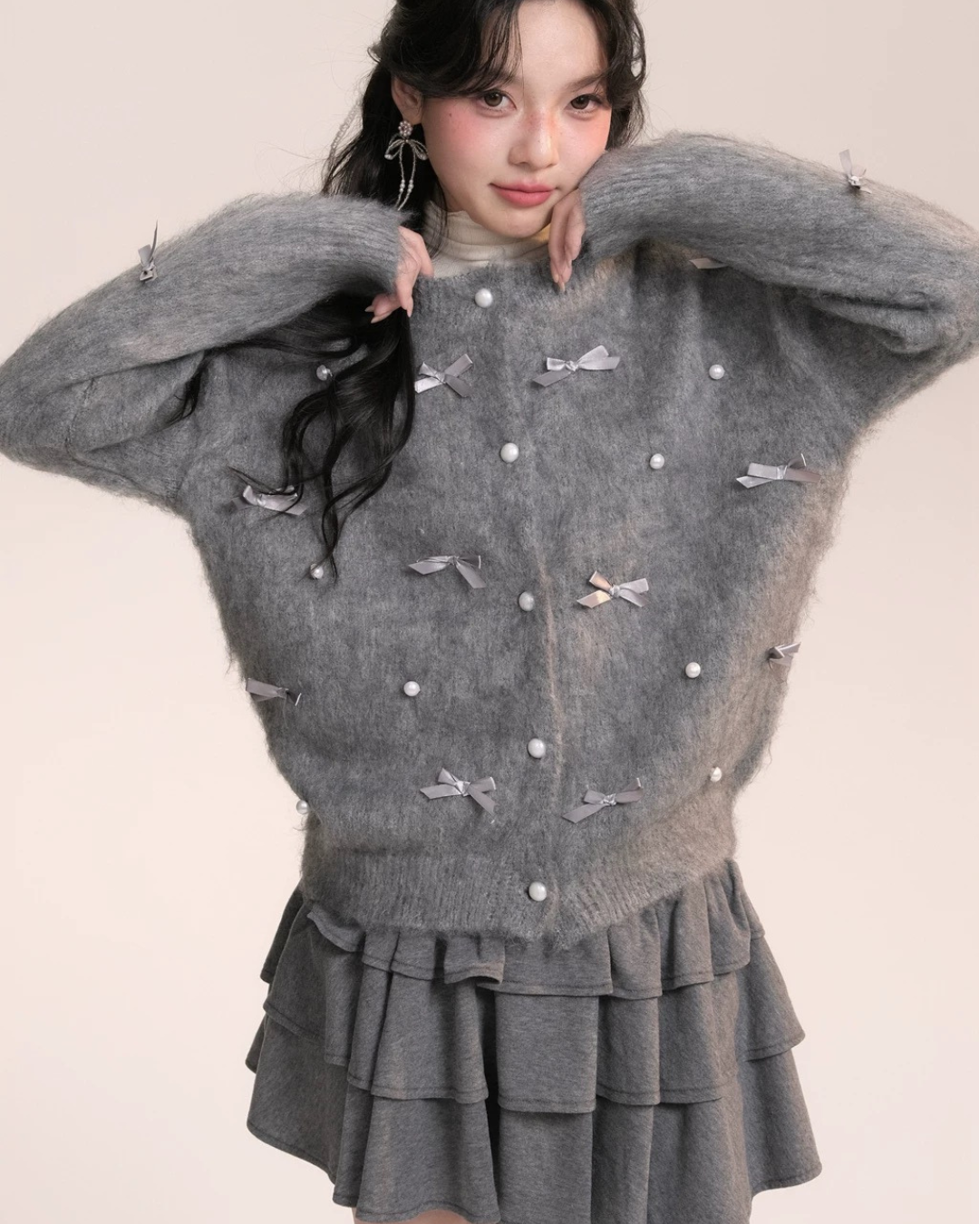 0 ribbon cardigan