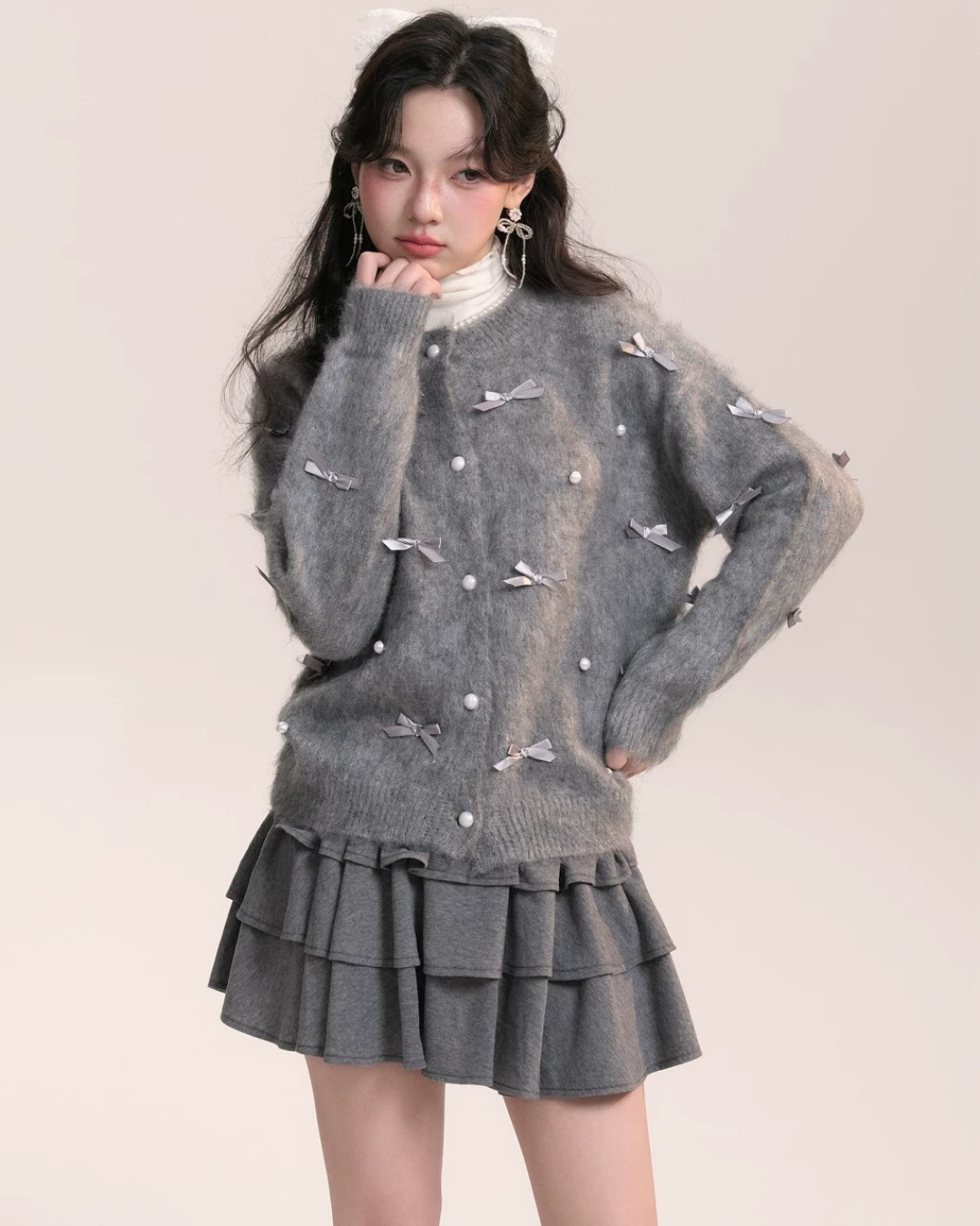 0 ribbon cardigan