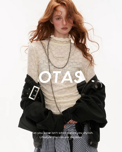 0 high neck long T