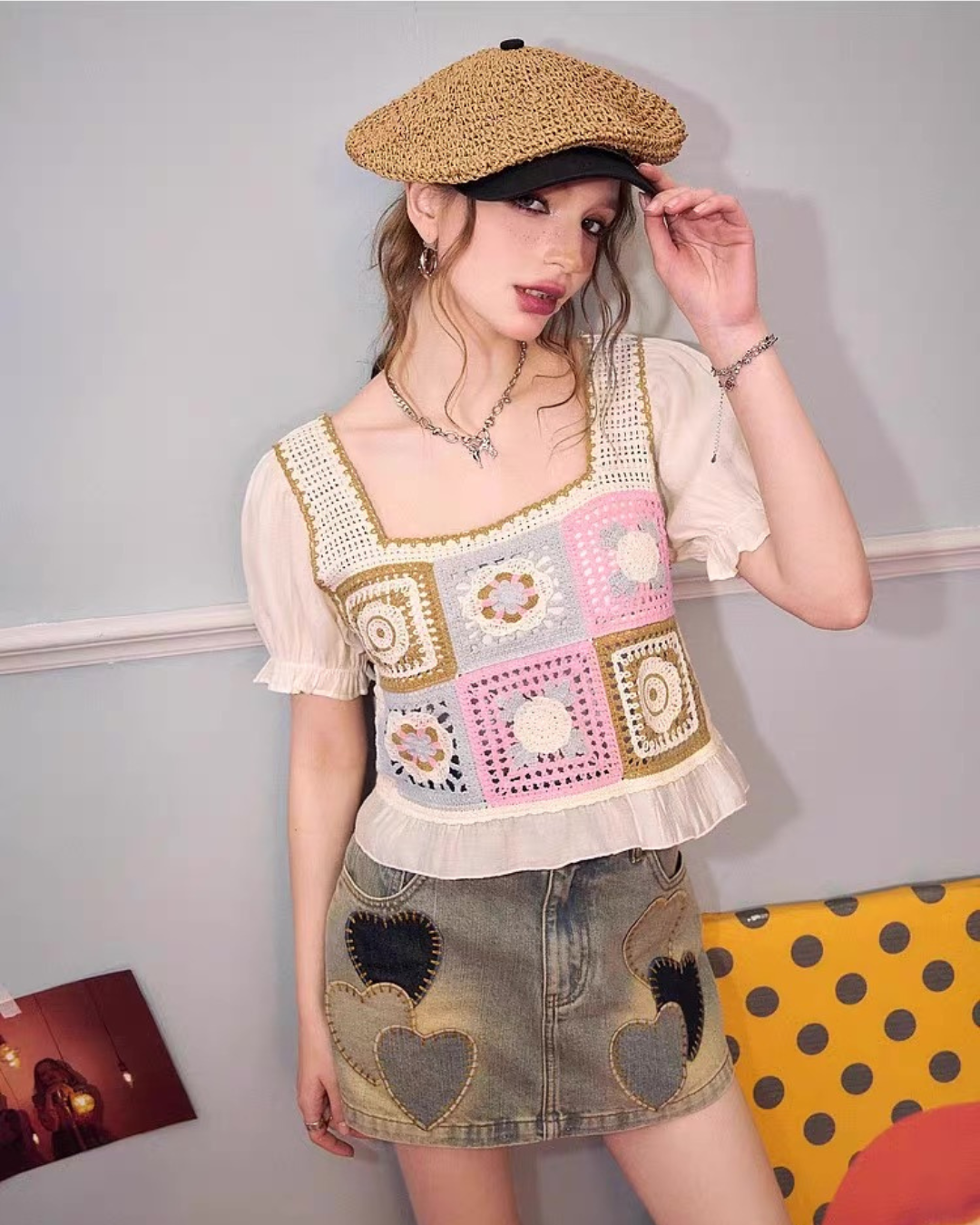 rétro Flower tops