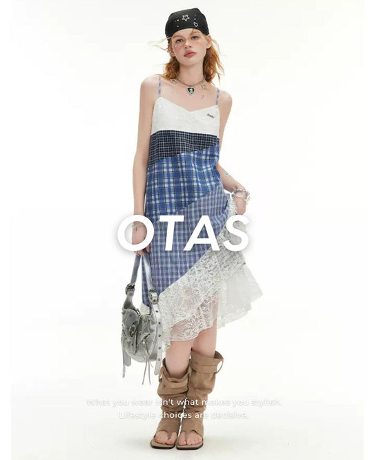 0 maxi check dress