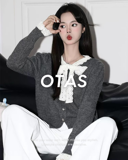 0 ribbon cardigan