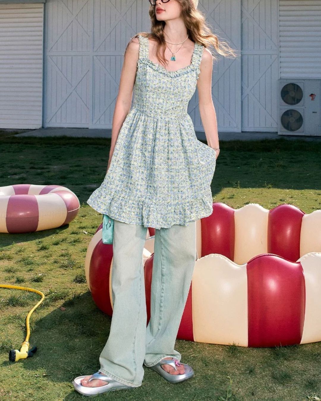 0 frill flower dress