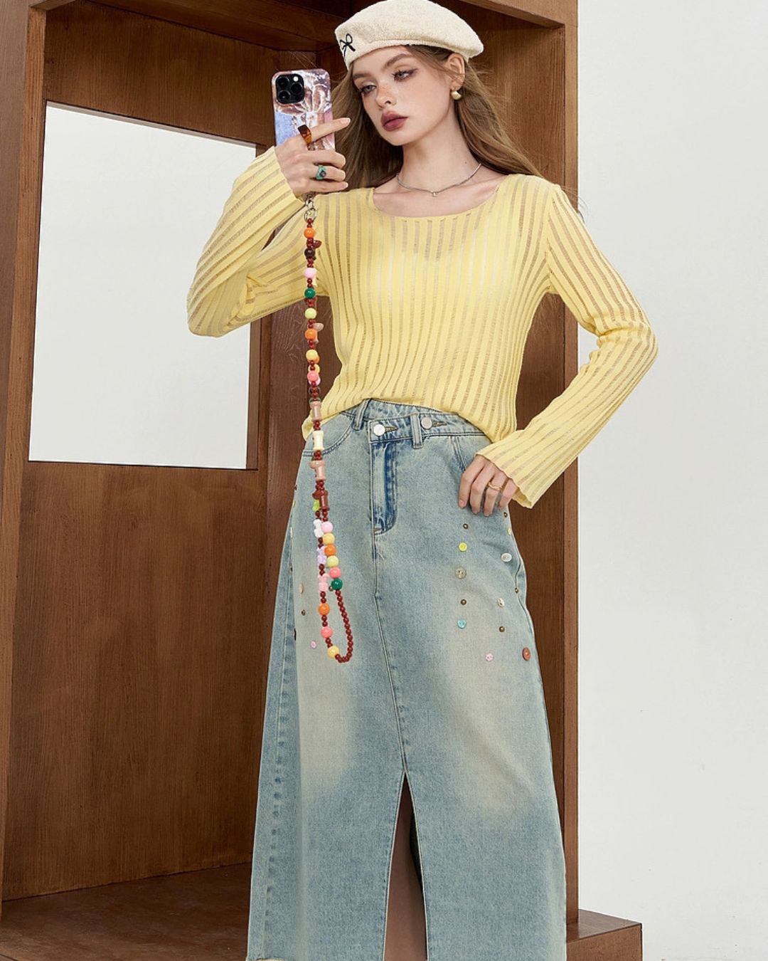 0 denim skirt