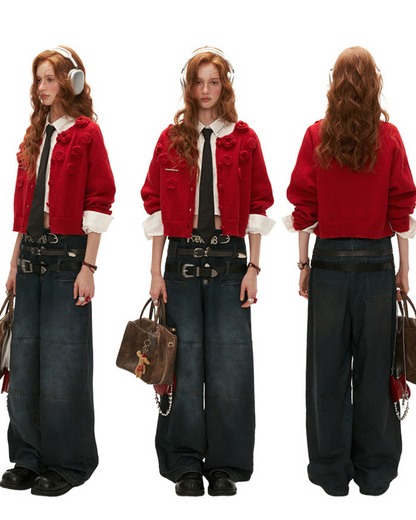 0 rose cardigan
