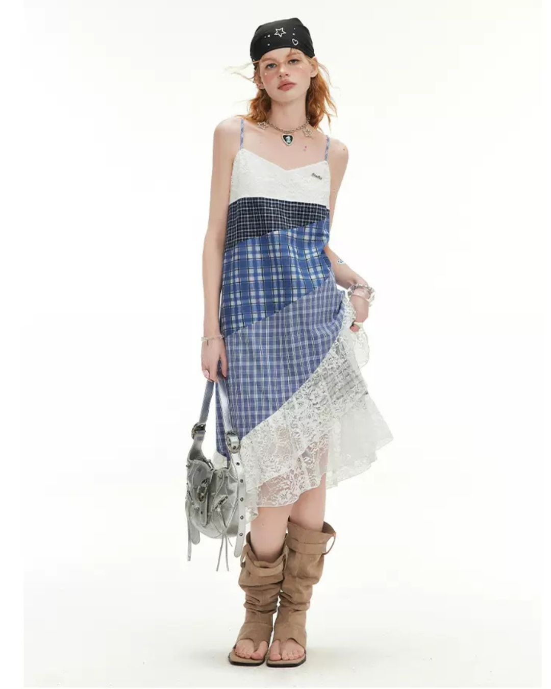 0 maxi check dress