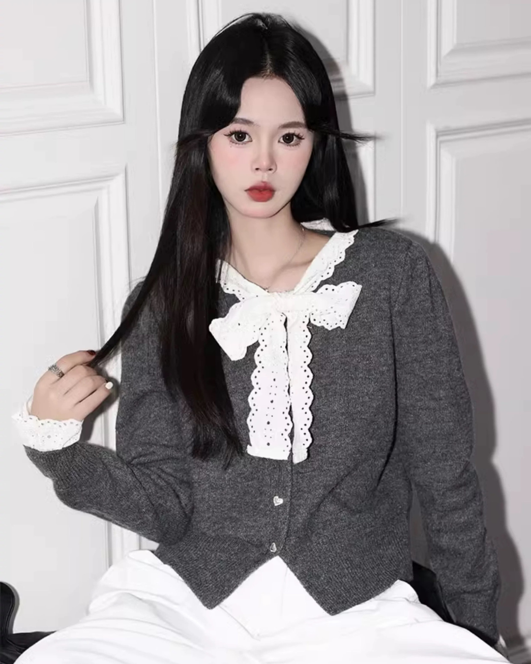 0 ribbon cardigan