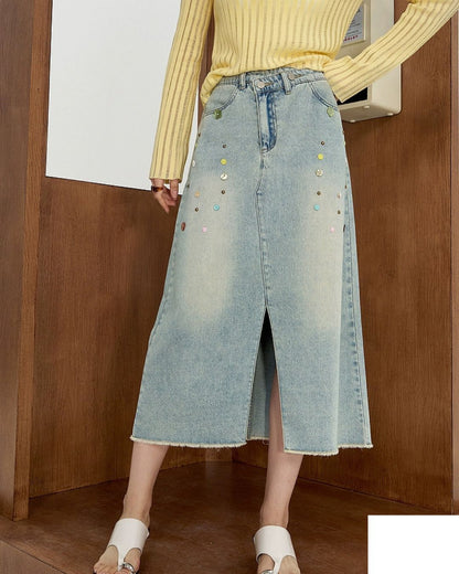 0 denim skirt