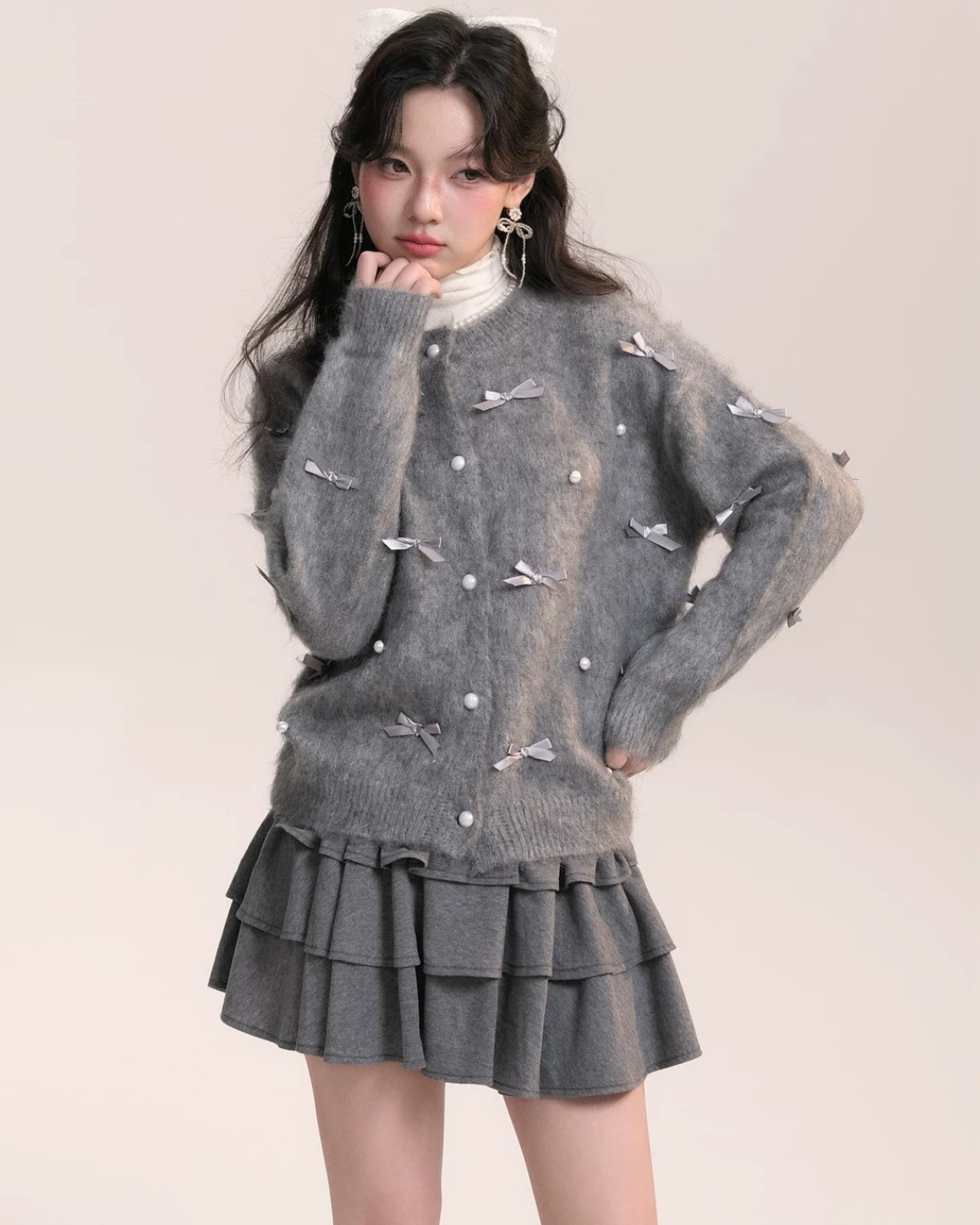 0 ribbon cardigan