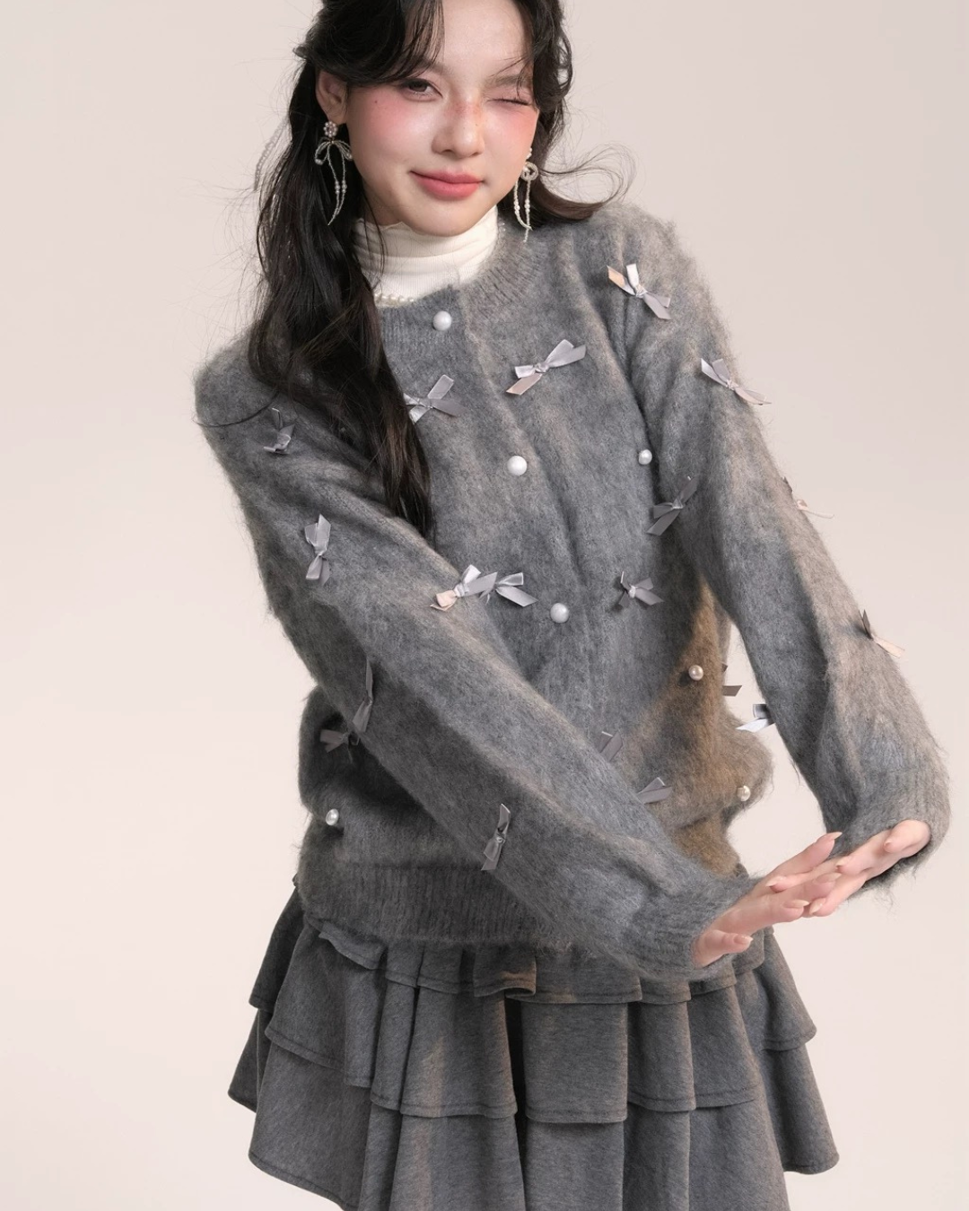 0 ribbon cardigan