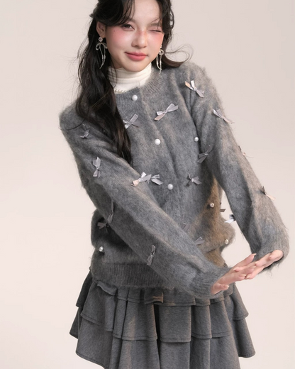 0 ribbon cardigan