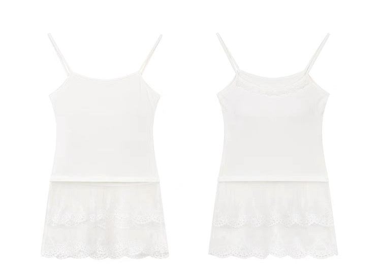 0 lace peplum camisole