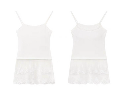 0 lace peplum camisole