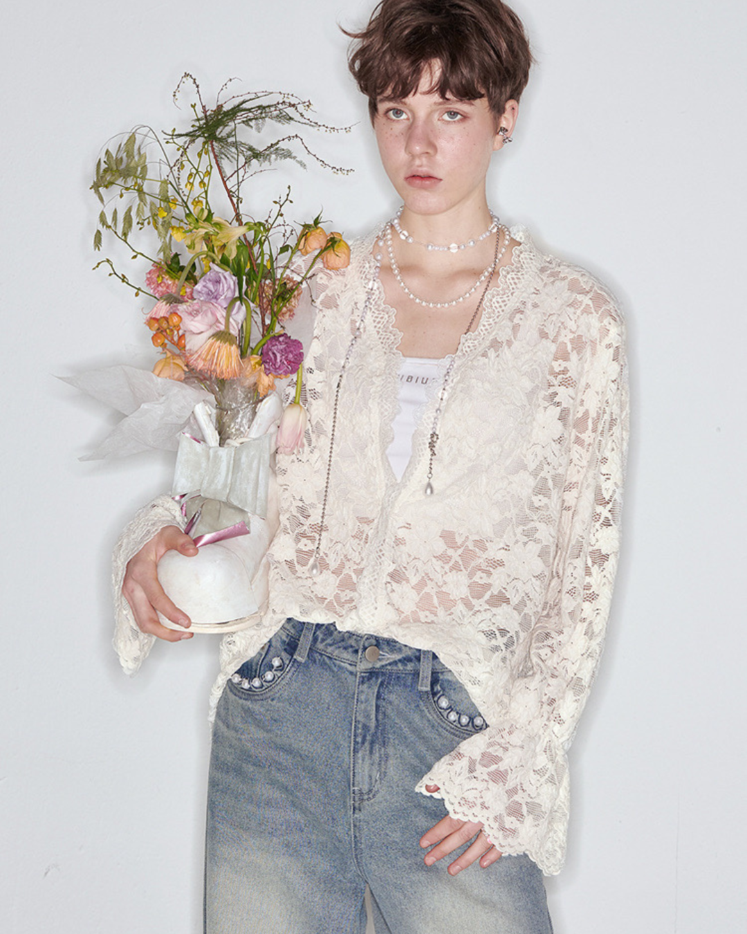 0 chiffon cardigan