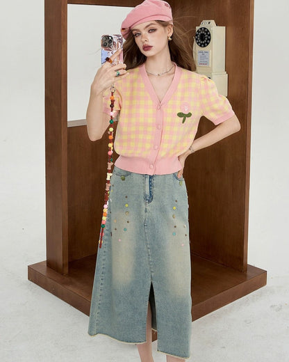 0 denim skirt