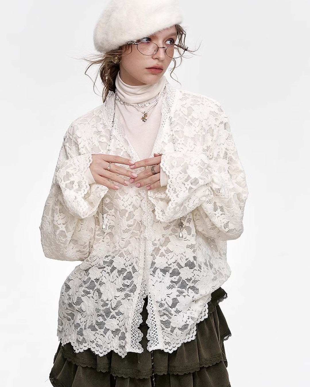 0 lace cardigan