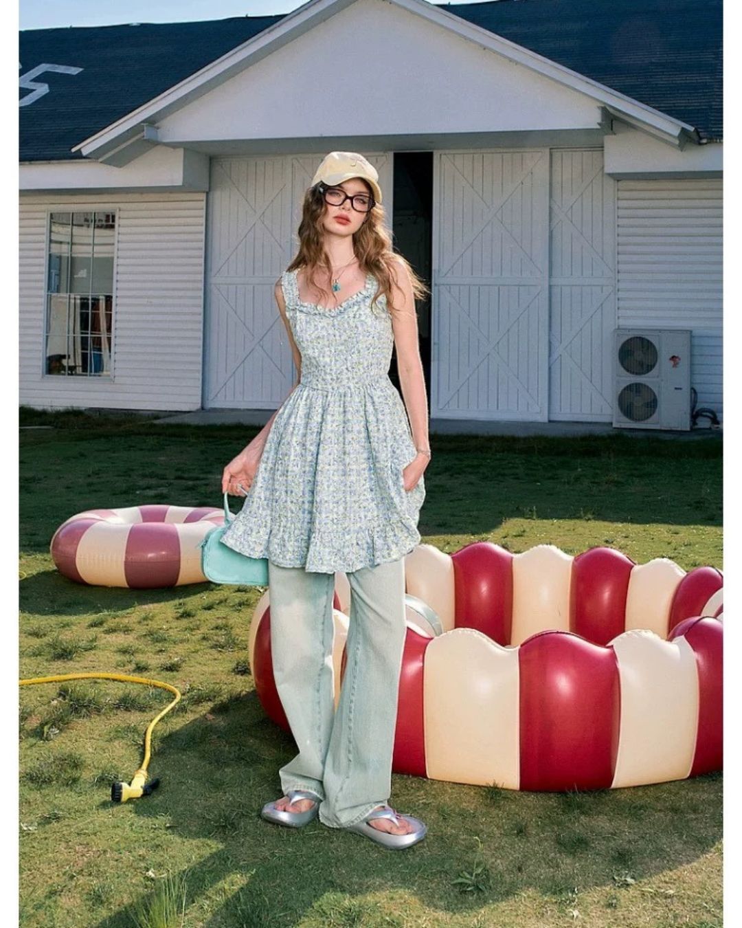 0 frill flower dress