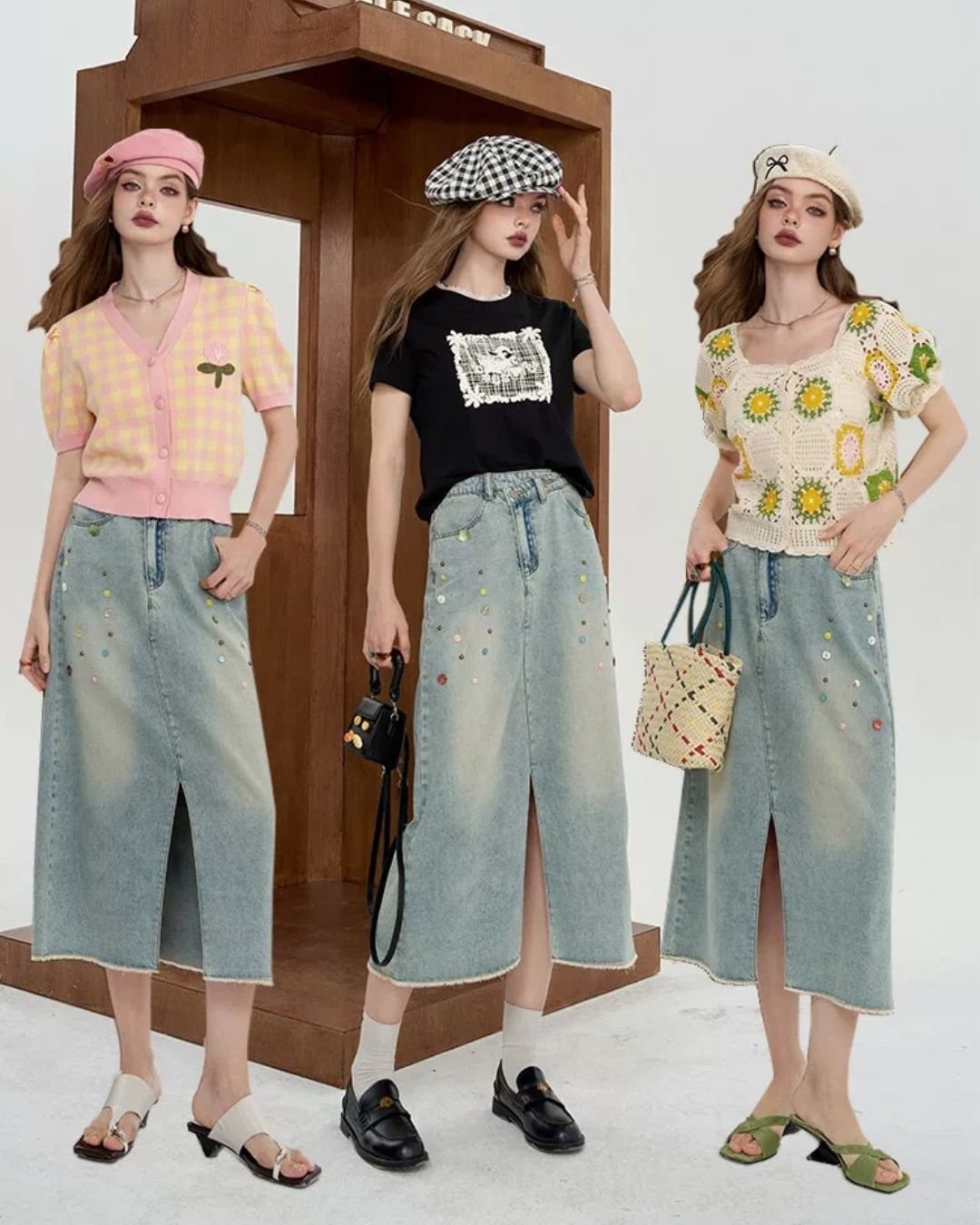 0 denim skirt