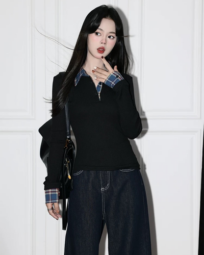 0 check knit