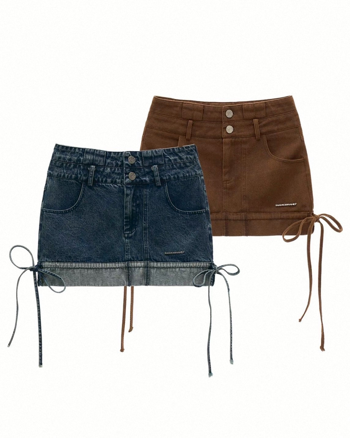 denim ribbon skirt