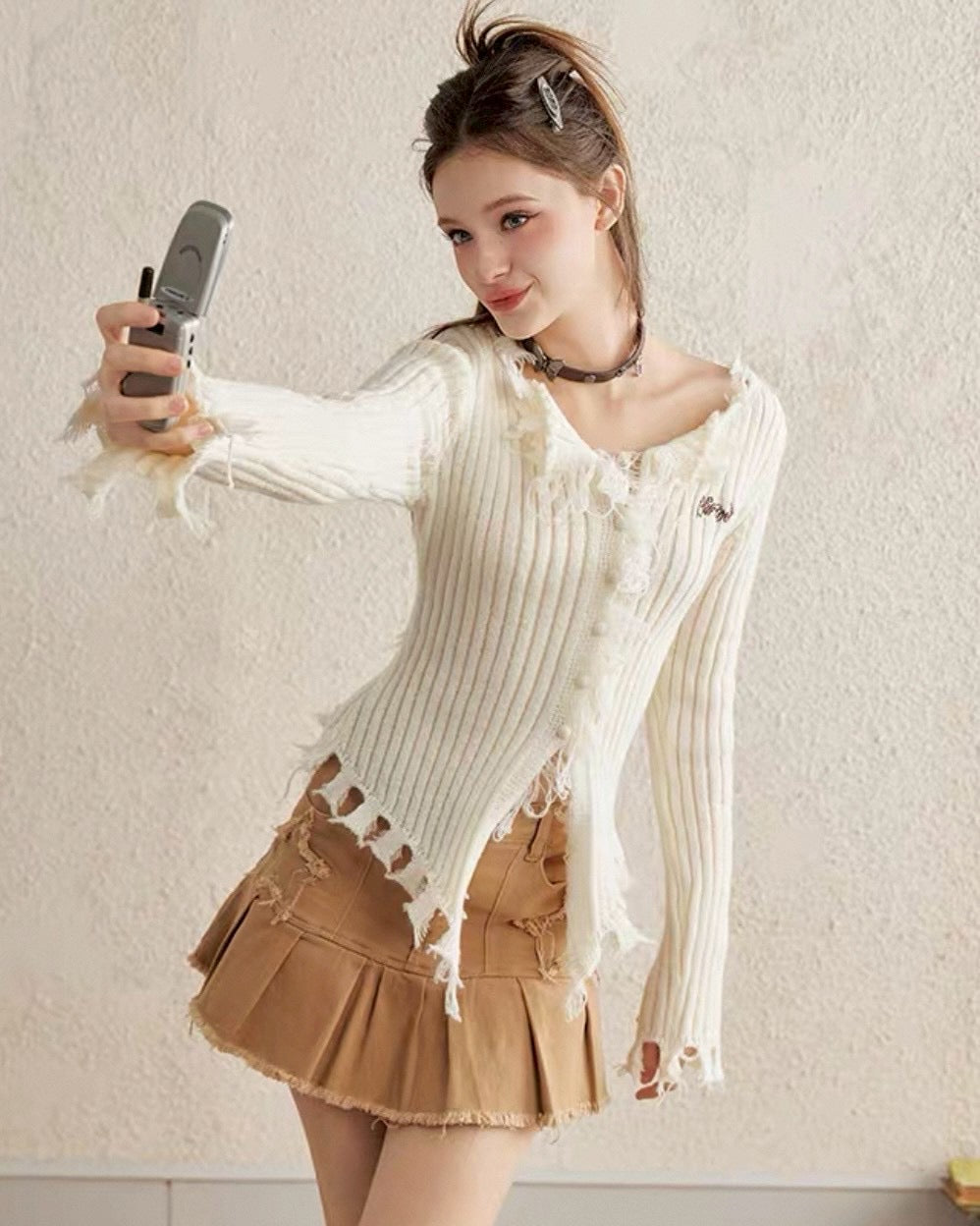 damage cardigan